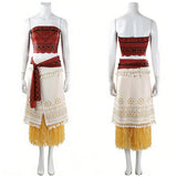 Cosplay Costume Moana Vaiana en Live Action(2026) Film Cosplay Tenue Beige et Jaune Femme