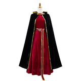 Cosplay Costume Mother Gothel Raiponce Film Cosplay Robe Noire et Rouge Femme
