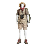 Cosplay Costume Mouse Finbar Jumanji: Open World(2026) Film Cosplay Tenue Beige et Verte Homme