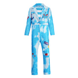Cosplay Costume Mr. Smee Descendants: Wicked Wonderland(2026) Film Cosplay Combinaison Bleue Homme