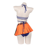 Cosplay Costume Nami One Piece Live Action 2(2026) TV Cosplay Maillot de Bain Bleu et Orange Femme