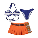 Cosplay Costume Nami One Piece Live Action 2(2026) TV Cosplay Maillot de Bain Bleu et Orange Femme