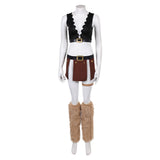 Cosplay Costume Nami One Piece Live Action 2(2026) TV Cosplay Tenue Noire et Brune avec Châle Jaune Femme