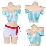 Cosplay Costume Nami One Piece Whole Cake Island Arc Anime Cosplay Tenue Bleue et Blanche Femme