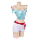 Cosplay Costume Nami One Piece Whole Cake Island Arc Anime Cosplay Tenue Bleue et Blanche Femme