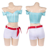 Cosplay Costume Nami One Piece Whole Cake Island Arc Anime Cosplay Tenue Bleue et Blanche Femme