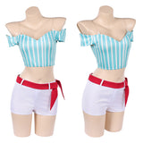 Cosplay Costume Nami One Piece Whole Cake Island Arc Anime Cosplay Tenue Bleue et Blanche Femme