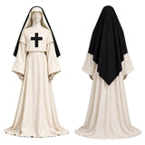 Cosplay Costume Nonne The Devils(1971) Film Cosplay Tenue Blanche et Noire Femme