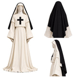 Cosplay Costume Nonne The Devils(1971) Film Cosplay Tenue Blanche et Noire Femme
