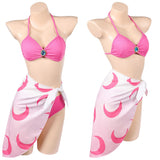 Cosplay Costume Princess Peach Super Mario Jeu Cosplay Maillot de Bain Bikini Rose Femme