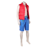 Cosplay Costume Raww Forgotten Island(2026) Film Cosplay Gilet Rouge+Short Bleu Homme