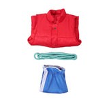 Cosplay Costume Raww Forgotten Island(2026) Film Cosplay Gilet Rouge+Short Bleu Homme