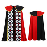 Cosplay Costume Red Queen Alice au Pays des Merveilles Film Cosplay Cape Rouge et Noire Femme