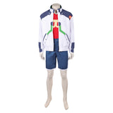 Cosplay Costume Roman Carax Cyberpunk: Edgerunners 2(2026) TV Cosplay Tenue Blanche et Bleue Homme