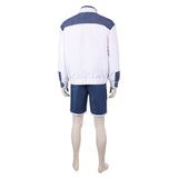 Cosplay Costume Roman Carax Cyberpunk: Edgerunners 2(2026) TV Cosplay Tenue Blanche et Bleue Homme