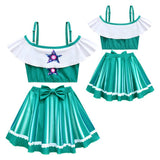Cosplay Costume Rosalina The Super Mario Galaxy Movie(2026) Film Cosplay Maillot de Bain Vert Enfant