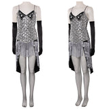 Cosplay Costume Satine Moulin Rouge Comédie Musicale Cosplay Robe Argentée et Noire Femme