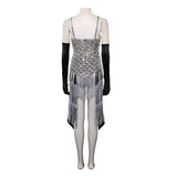 Cosplay Costume Satine Moulin Rouge Comédie Musicale Cosplay Robe Argentée et Noire Femme