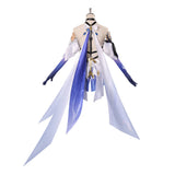 Cosplay Costume Skirk Genshin Impact Jeu Cosplay Tenue Blanche et Bleue Femme