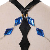 Cosplay Costume Skirk Genshin Impact Jeu Cosplay Tenue Blanche et Bleue Femme