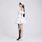 Cosplay Costume Sua Alien Stage(2026) TV Cosplay Robe Blanche et Noire Femme