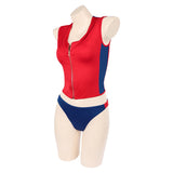 Cosplay Costume Summer Quinn Batwatch(2026) TV Cosplay Maillot de Bain Rouge et Bleu Femme