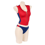 Cosplay Costume Summer Quinn Batwatch(2026) TV Cosplay Maillot de Bain Rouge et Bleu Femme