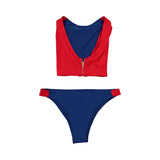Cosplay Costume Summer Quinn Batwatch(2026) TV Cosplay Maillot de Bain Rouge et Bleu Femme