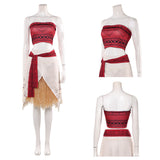 Cosplay Costume Vaiana La Légende du Bout du Monde(2026) Film Cosplay Bustier Rouge+Jupe Beige Femme