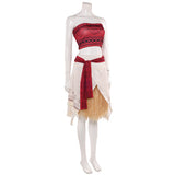 Cosplay Costume Vaiana La Légende du Bout du Monde(2026) Film Cosplay Bustier Rouge+Jupe Beige Femme