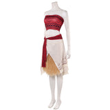 Cosplay Costume Vaiana La Légende du Bout du Monde(2026) Film Cosplay Bustier Rouge+Jupe Beige Femme
