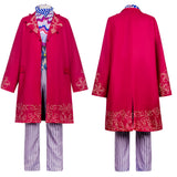 Cosplay Costume Willy Wonka Charlie et la Chocolaterie Film Cosplay Tenue Rose Homme