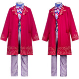 Cosplay Costume Willy Wonka Charlie et la Chocolaterie Film Cosplay Tenue Rose Homme