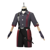 Cosplay Costume Wriothesley Genshin Impact Jeu Cosplay Tenue Grise et Noire Homme