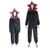 Adulte &amp; Enfant Stranger Things S5(2025) Demogorgon Pyjama Combinaison Grise Cosplay Costume