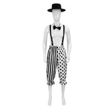 Déguisement Clown de Cirque Salopette Noire et Blanche pour Halloween