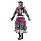 Déguisement d'Horreur de la Mariée Fantôme pour le Jour des Morts Mexicain Femme