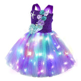Déguisement Enfant Ariel TuTu Robe+LED Costume Halloween
