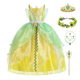 Enfant Fille Princesse Tiana Robe+Accessoire Costume