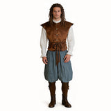 Déguisement Ensemble Chemise Pirate Médiéval Renaissance Marron Homme