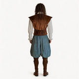 Déguisement Ensemble Chemise Pirate Médiéval Renaissance Marron Homme