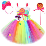 Déguisement Fille Bonbon Colorée Robe Costume d'Halloween