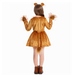 Déguisement Fille Lion Robe Brune Costume pour Halloween Carnaval