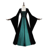 Déguisement Robe Verte et Noire Rétro Ceinturée Femme pour Halloween
