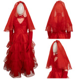 Enfant Beetlejuice Film Beetle Juice Lydia Mariée Rouge Robe Cosplay Costume