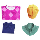 Enfant Kpop Demon Hunters(2025) Baby Saja Tenue à Carreaux Roses Cosplay Costume