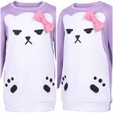 Enfant KPop Demon Hunters(2025) Huntrix Mira Pyjama Violet et Blanc Cosplay Costume