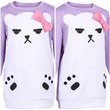 Enfant KPop Demon Hunters(2025) Huntrix Mira Pyjama Violet et Blanc Cosplay Costume