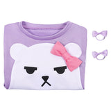 Enfant KPop Demon Hunters(2025) Huntrix Mira Pyjama Violet et Blanc Cosplay Costume
