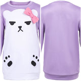 Enfant KPop Demon Hunters(2025) Huntrix Mira Pyjama Violet et Blanc Cosplay Costume